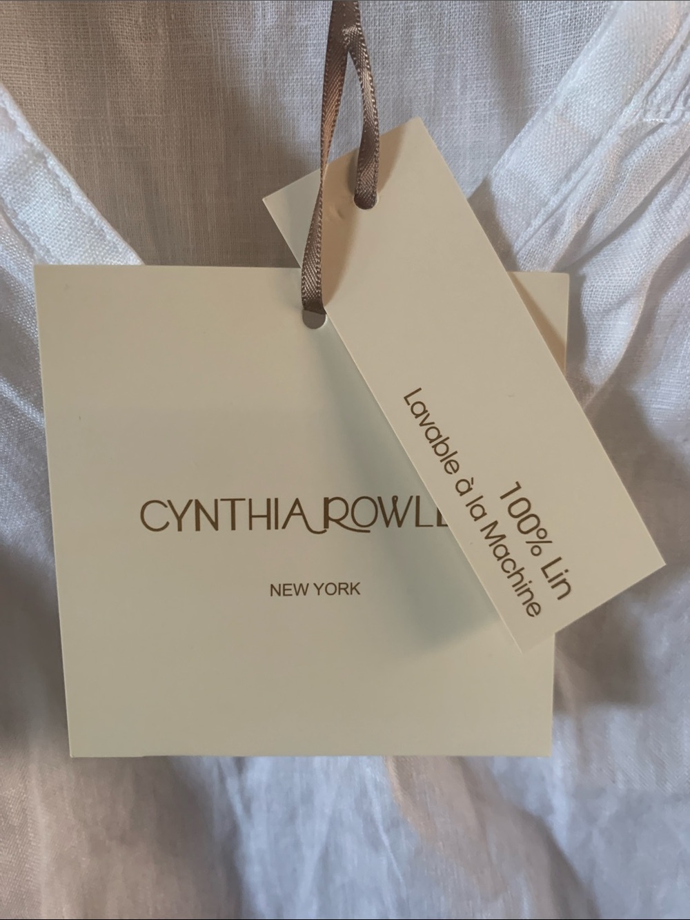 Cynthia Rowley White 100% Linen Long Sleeve Top Small NWT - Picture 3 of 5